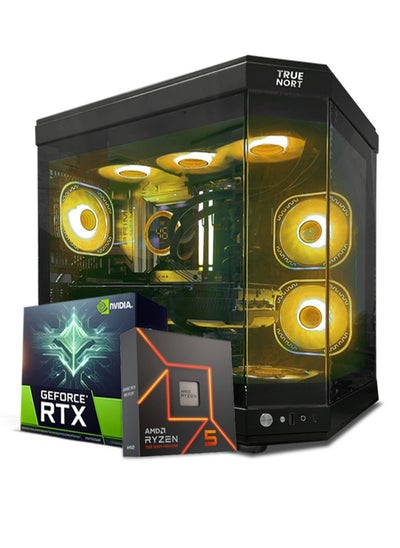 Buy Ecliptor Gaming PC, AMD Ryzen 5-5500, RTX 4060,16GB RAM,1TB SSD, Window 11 Pro, TRUENORT RGB Black Case in UAE