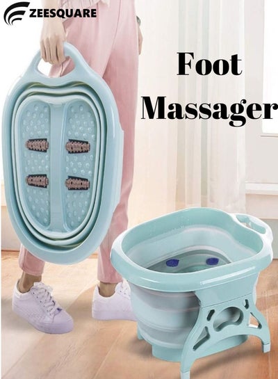 Buy Foot Massager Collapsible Foot Bath Tub Stress and Tension Relief with 4 Massager Rollers in UAE