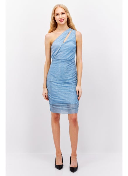 اشتري Women Metallic Mini Dress, Blue في الامارات