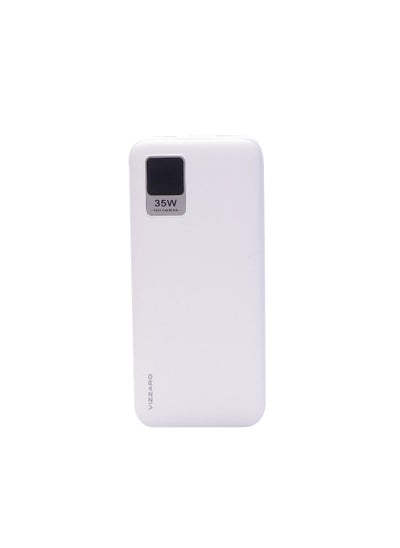 Buy 20000 mAh 35W Fast Charging Power Bank With LED Digital Display 1 USB C and 2 USB A Ports Charge up to 3 devices Works With Iphone Android and All other Devices - White in UAE