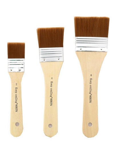 Buy 3PCS Nylon Wood Handle Paint Brush for Wall Building Decoration Cleaning Painting Tools in Saudi Arabia