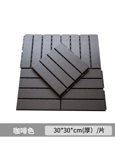 Buy Plastic assembled floor self-assembled balcony terrace floor plastic floor imitation wood plastic floor plastic wood floor manufacturer Brown in Saudi Arabia