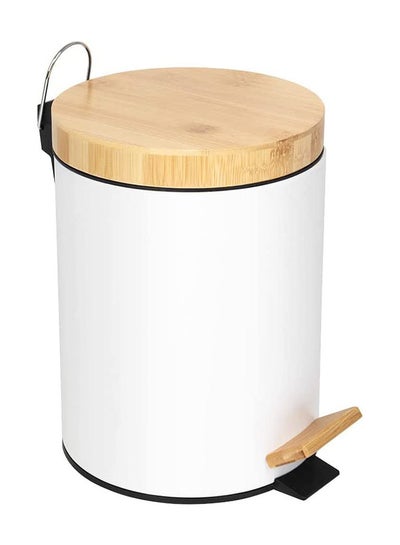 Buy Orchid 20L Bamboo lid Pedal Dustbin With Soft-Close in UAE