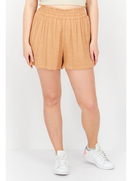 Buy Women Textured High Rise High Waist Shorts, 297 Toasted Nut in UAE