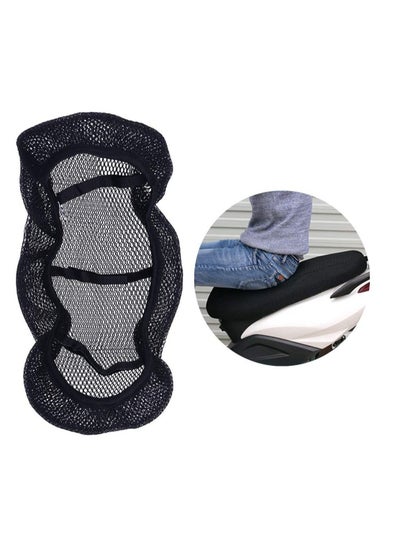 اشتري Universal Mesh Motorcycle Seat Cover, SYOSI Grid Heat Insulation Pad, Electric Vehicle Sun Protection Cushion, Breathable Blanket Pad for Bike Size L (Black) في الامارات