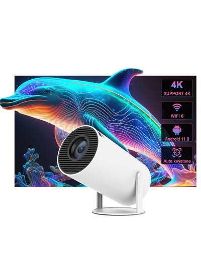Buy Projector for Home 4K Support 720P Native HD Portable Projector Android 11 YouTube Builtin Apps 5G WiFi Auto Keystone 3500 lumens (350 ANSI) 3 Watt Speaker 176" Screen Compatible 4K TV Stick in UAE