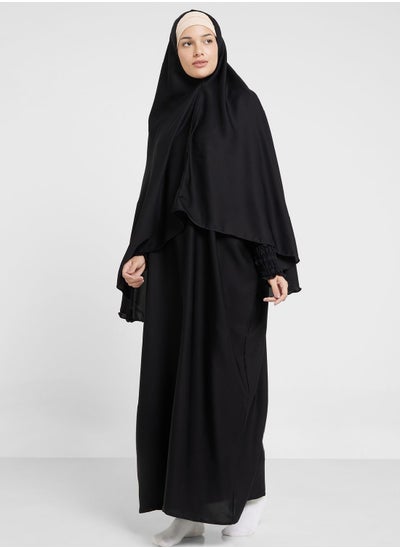 Buy Prayer Dress With Shirred Sleeve Detail in UAE