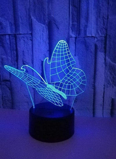 Buy Creative Butterfly Shaped Colorful Gradient Touch 3D Multicolor Night Light USB Touch 3D Small Table Lamp LED Sleeping Light in UAE
