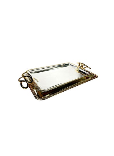 اشتري Silverplated 2 Piece Extra Large And Large Sizes Rectangle Tray Set في الامارات