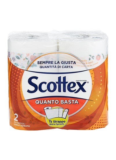 Buy Maxi Quanto Basta Kitchen Towel 2 Rolls White in UAE