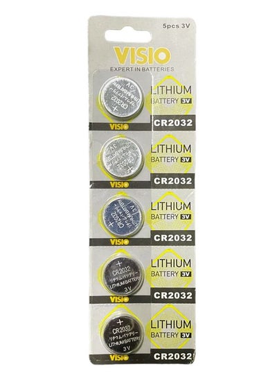 Buy 5-Piece Coin Battery Set Silver CR2032 in Saudi Arabia