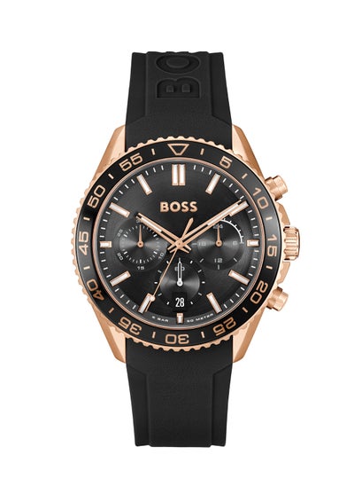 Buy HUGO BOSS ROUND CHRONOGRAPH MEN'S BLACK CASE WATCH - 1514168 in UAE