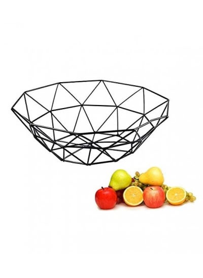 Buy Creative Fruit Basket Bowl Metal Storage Container Centerpiece Display Bowl for Living Room Decoration and Modern Kitchen Table - Paint Black in UAE