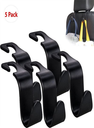 Buy Car Seat Headrest Hook 5 Pack Hanger Storage Organizer Universal for Handbag Purse Coat fit Universal Vehicle Car Black S Typ in UAE