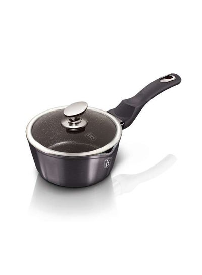 Buy Aluminium Sauce Pan with Lid 16 cm, Metallic Line Carbon Pro Edition, Grey, Hungary in UAE