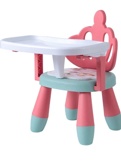اشتري Portable Baby Dinner Chair, Baby Feeding Seat With Dining Tray, Booster Feeding Seat for Baby (Green Pink) في السعودية