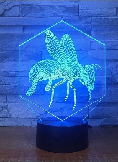 Buy Fashion Personality 7/16 Color Changing USB LED Bees Cartoon Modelling Table Lamp Bedroom Atmospheres Bedside Decor Bee in UAE