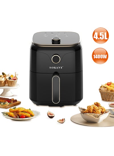 Buy Air Fryer With Adjustable Temperature Control, Overheating Protection And Cool Touch Handle 4.5L 1400W SK-10026 Black in UAE