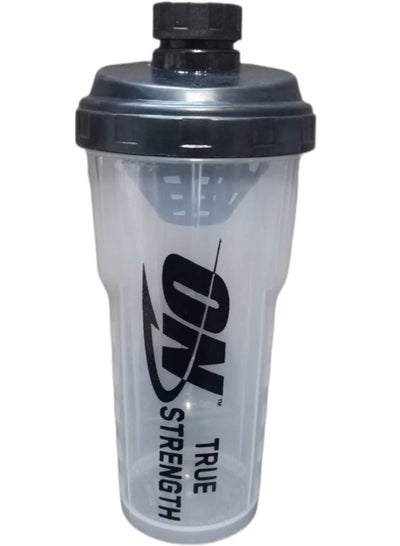 Buy 700ML Protein Powder Shaker Bottle With Mixing Grid BPA-Free, White & Black in Egypt