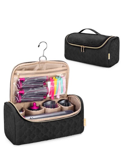 Buy Travel Case Compatible with Dyson Airwrap Complete Styler and Attachments, Portable Storage Bag with Hanging Hook for Hair Curler Accessories(Black) in UAE