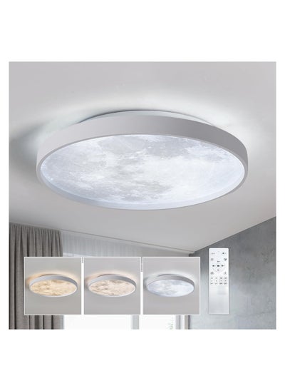 اشتري Ceiling Light, 38 CM 27W Dimmable LED Flush Mount Ceiling Light, with Remote Control, 3 Color Changing, Daylight White Flush Mount Acrylic Ceiling Lamp في السعودية