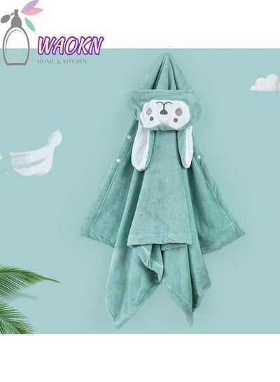 Buy 3D Cartoon Long-eared Monkey Hooded Baby Colourful Soft Cloak Microfiber Bath Towel For Kids Coral Velvet Thickened Absorbent Baby Bath Hooded Bath Towel Cape in Saudi Arabia