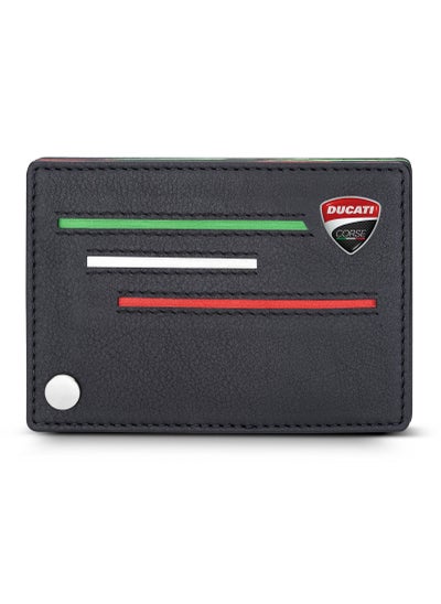 Buy Ducati Corse Scudetto Black Genuine Leather Card Holder For Men - DTLGD2200201 in Saudi Arabia