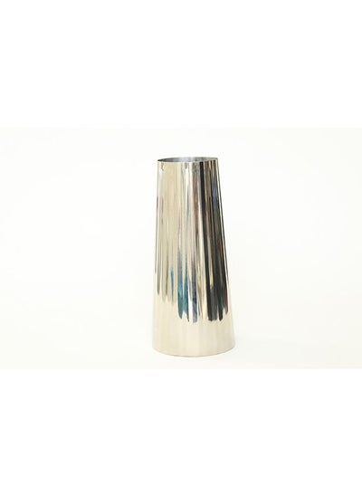 Buy Bijou Steel Vase 13x13x30cm Silver in UAE