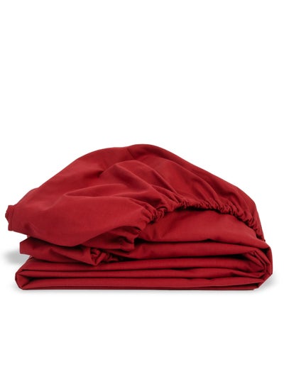 Buy Fitted Sheet Burgundy 100x200 in Egypt