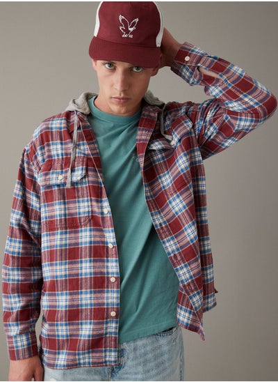 Buy Checked Hooded Regular Fit Shirt in UAE