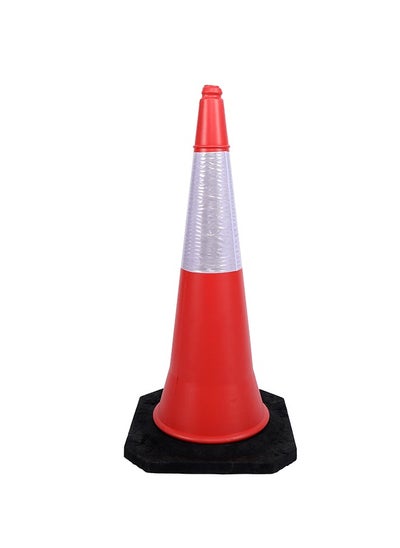 Buy Lawazim Road Cone -1meter- High-Visibility Reflective Safety Cone with Durable Weather-Resistant Plastic, Non-Slip Base, and Easy Stackable Design for Road Safety, Construction and Traffic Management in Saudi Arabia