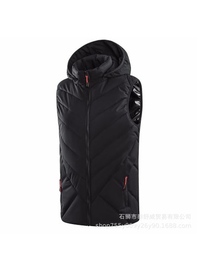 Buy Winter Couples Heating Vest Hat-off Electric Heating Vest Intelligent Temperature Control Heating Vest Heating Clothes Jacket Women's Black in UAE