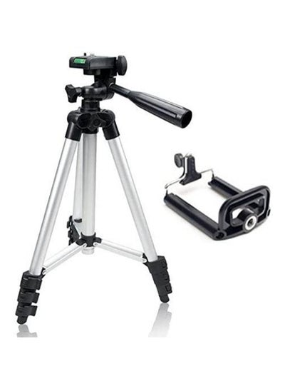 Buy Portable Tripod Stand for Mobile and DSLR Camera, Adjustable Height and Mount For iPhone Samsung Huawei Nikon Canon Sony in UAE