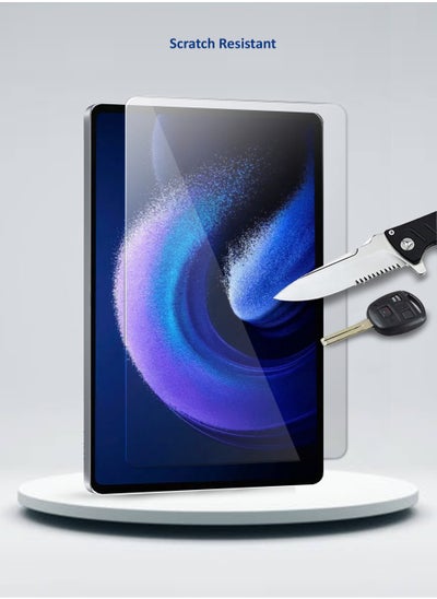 اشتري واقي شاشة من الزجاج المقوى بحواف منحنية من سلسلة Premium لهاتف Xiaomi Pad 6 / Pad 6 Pro 11 بوصة 2023 شفاف في السعودية