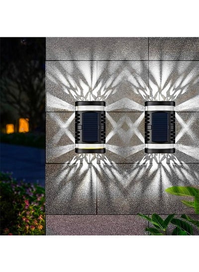 Buy 4 Pack Solar Wall Lights Outdoor, Solar Fence Lights, Solar Lights Outdoor Garden Up and Down Solar Powered Wall Lights, Fence, Yard, Front Door, Pathway Bright White in UAE