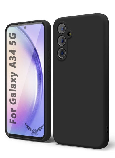 Buy Galaxy A34 5G Case Shockproof Liquid Silicone Case Slim Soft Cover With Inside Soft Microfiber Lining Comaptible With Samsung Galaxy A34 5G in UAE