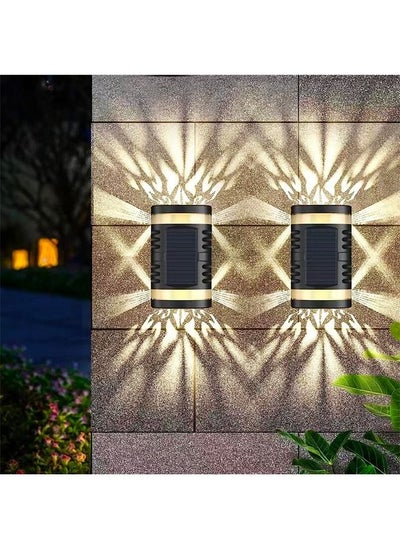 Buy 4 Pack Solar Wall Lights Outdoor, Solar Fence Lights, Solar Lights Outdoor Garden Up and Down Solar Powered Wall Lights, Fence, Yard, Front Door, Pathway Bright Warm in UAE