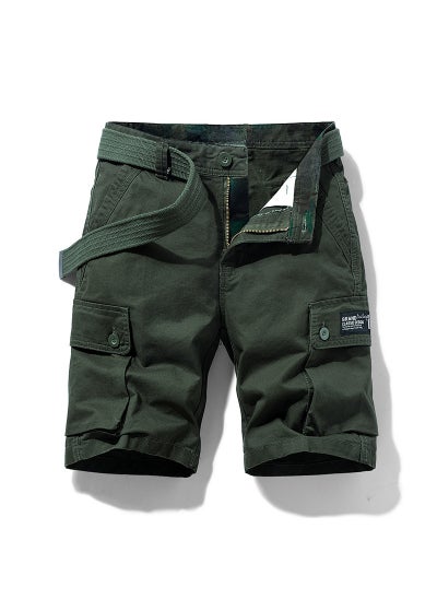 Buy Mens Summer Cargo Shorts Stylish Japanese Trend Army Green in UAE