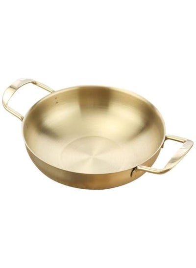 Buy Stainless steel pan skillet carbon frying pans wok with lid non sticking searing- Mini Chefs Classic Stainless Steel Everyday Pan Cookware- Inner Diameter 20cm Golden in Egypt