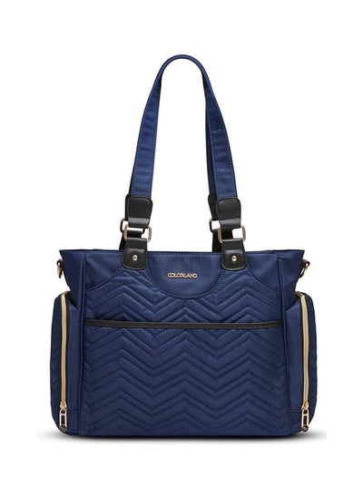 Buy Matilda Diaper Bag With Adjustable Padded Shoulder Strap - Navy Blue in UAE