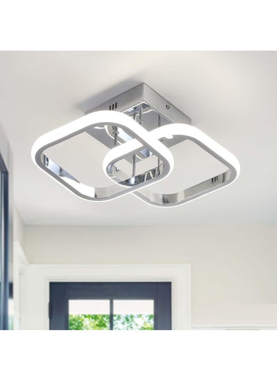 Buy Hallway Light Mini Modern LED Ceiling Light Chrome Square Close to Ceiling Lamp for Balcony Corridor Closet Bedroom Bathroom Kitchen 4000K Neutral Light (White) in Saudi Arabia