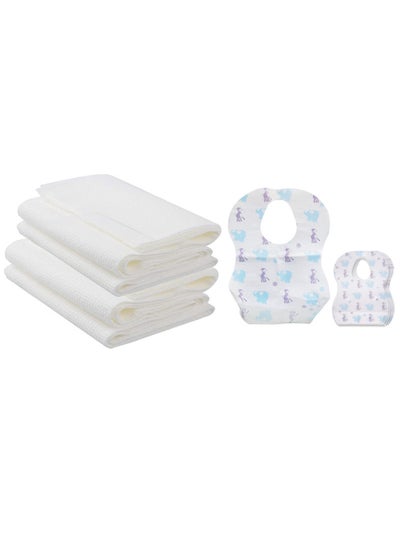 Buy Combo Pack Disposable Bibs Pack Of 10 With Disposable Towel Pack Of 6 Elephant in UAE