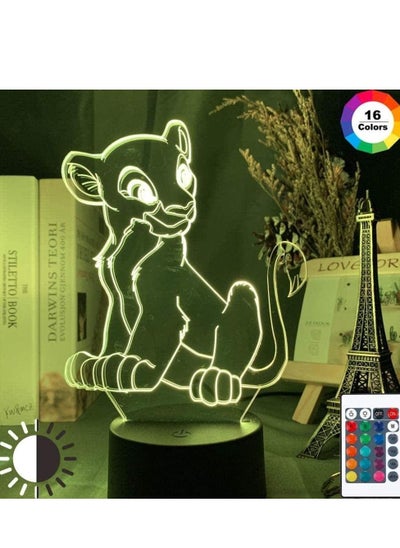 اشتري Illusion Lamp LED Multicolor Night Light The Lion King Simba Figure Baby Touch Sensor 16 Color Changing for Kid Bedroom Table Lamp Children's Sleep Lamp في الامارات