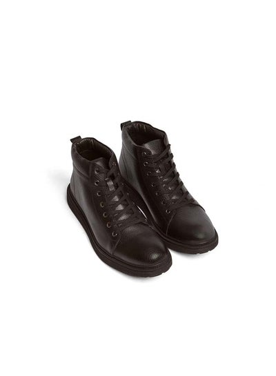 Buy Fancy Genuine Leather Lace-Up Half Boot in Egypt