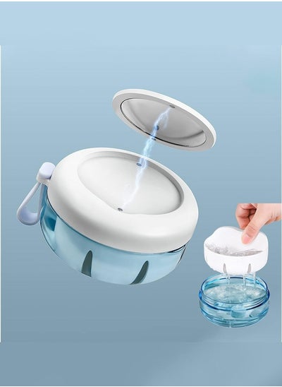 اشتري Denture Cup, 100% Leak-Proof Retainer Case for Soaking Cleaner Tablets, Premium Screw Lid Denture Case Cup with Strainer, Mirror and Lanyard, Portable to Carry in Pocket في السعودية