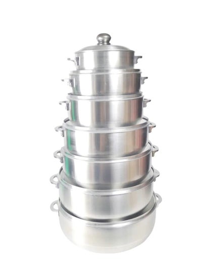 Buy Aluminum Pot Set Consisting Of 7 Pots With Two Handles Made In Pakistan Very Heavy in Saudi Arabia