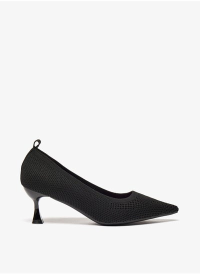 Buy Textured Slip-On Pumps with Stiletto Heels in UAE