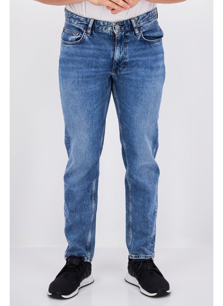 اشتري Men Relaxed Fit Washed Non-Stretchable Denim, Blue في الامارات