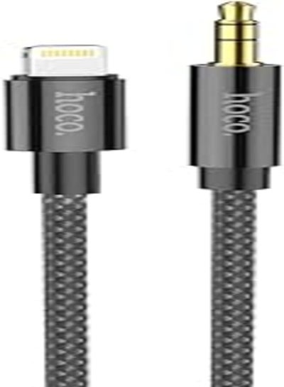 اشتري Hoco UPA19 - Digital Audio Conversion Cable, Lightning To 3.5mm AUX Audio Cable (Length = 1M), Compatible with iPhone, iPad - Black في مصر