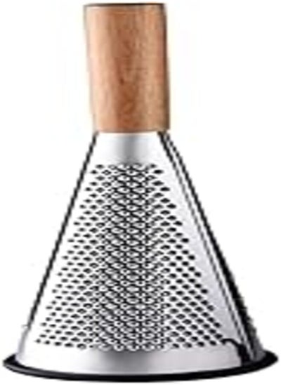 اشتري Cone Shaped Wooden Handle Stainless Steel Grater, 3 Sides في مصر